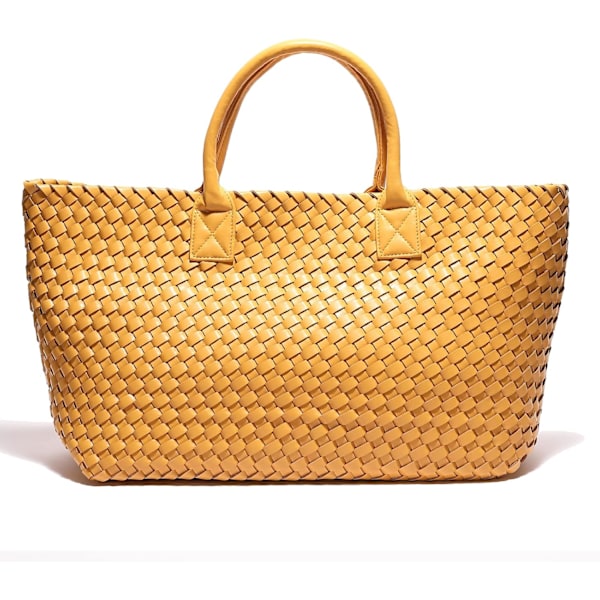 Vævet Taske Shoppingtaske Rejsetasker og Punge Dametaske Stor Kapacitet Tote Taske Mode Skuldertasker Amarillo