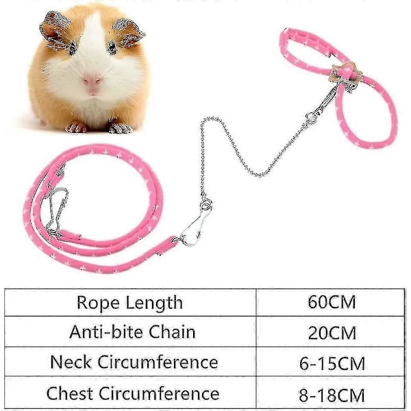 Selar för smådjur, hamstersele, justerbart koppel för smådjur, hamster - XC