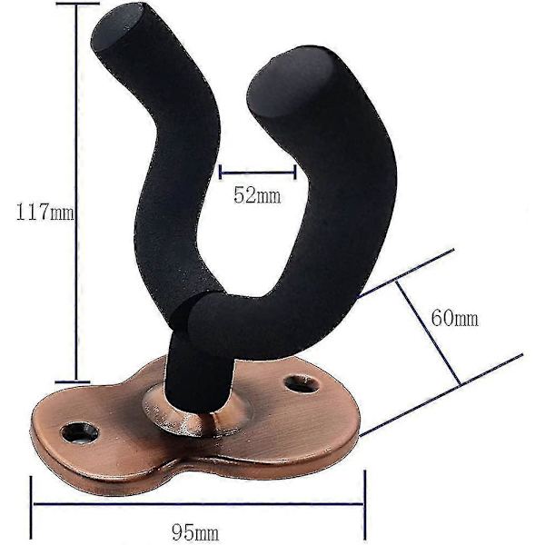 2-pack Gitarr Väggfäste, Metall Gitarrhängare Gitarrfäste Green Bronze