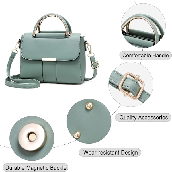 Elegant damhandväska, telefonväska, PU-läder crossbody-väska, mobiltelefonplånboksväska Khaki