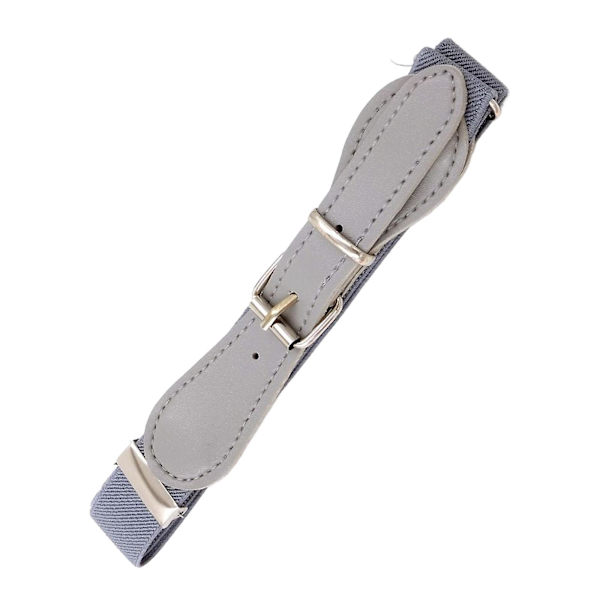 Elastiskt justerbart midjebälte för barn, avslappnat stretchbälte, sött klänningsbälte PU-läderbälte för pojkar jeans byxor kjolar Grey 2.5cmx65cm
