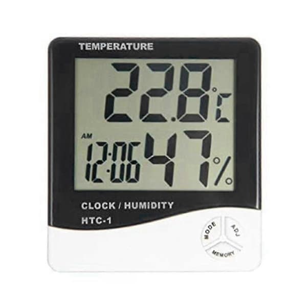 -1 Digital termometer hygrometer klocka väckarklocka/väckarklocka kalender termometer hygrometer Dig