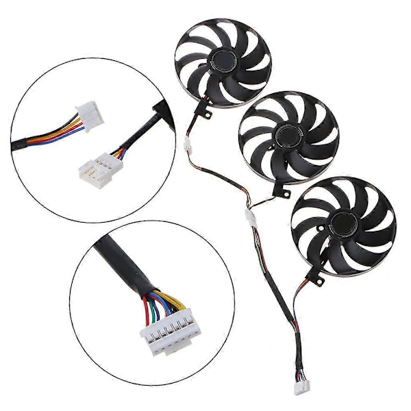 3st 88MM T129215SU 7-Pin Kylfläkt för ROG STRIX RTX 2080 2080Ti 12V 0.5A