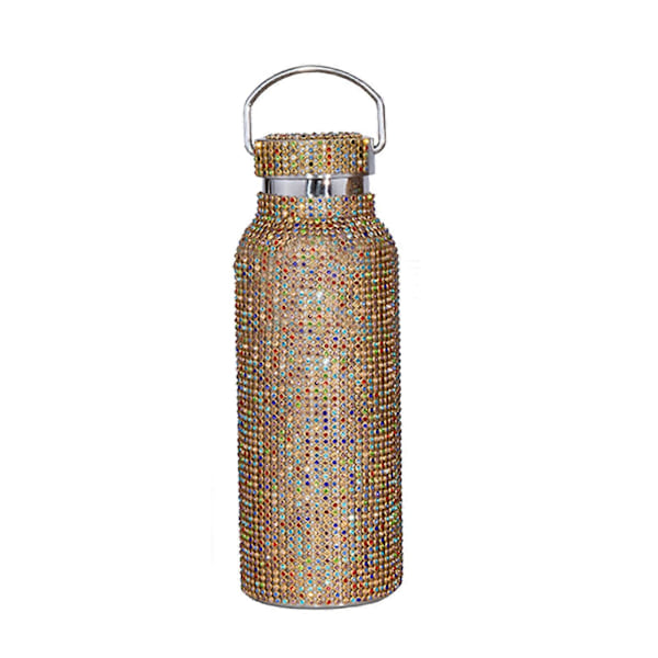Diamant Vattenflaska Bling Rhinestone Rostfritt Stål Termosflaska, 100% Ny colorful