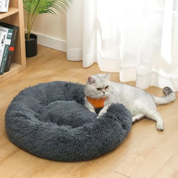 Hundeseng til små, mellemstore og store hunde, 50 cm, rund seng, behagelig og blød til kæledyr