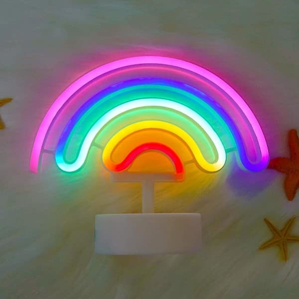 Regnbue Neon Lys Regnbue Neon Nattlys