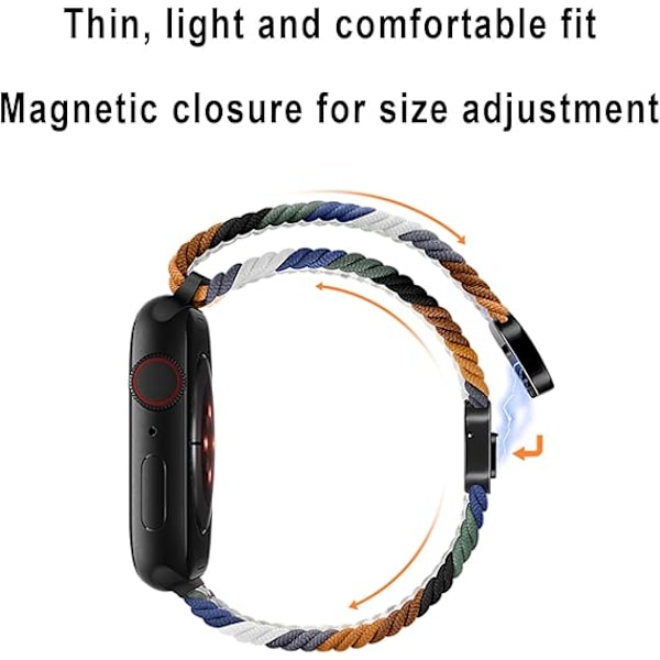 Kompatibel med Apple Watch-rem - Elastisk magnetisk nylonrem til iWatch Series til mænd og kvinder Multi Starry 42/44/45/49mm