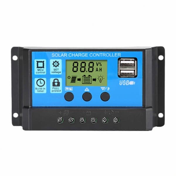 Digital Display Solar Charge Controller til 12V/24V Auto Batterisystemer med Solpanel Kompatibilitet til Advarselslys Applikationer 30A