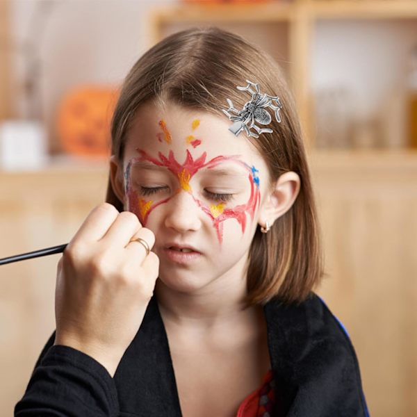 2 st Mörka Spindel Hårklämmor Hårklämma för Kvinnor Rhinestone Hårklämma Barn Barrettes för Hår Halloween Hårnålar