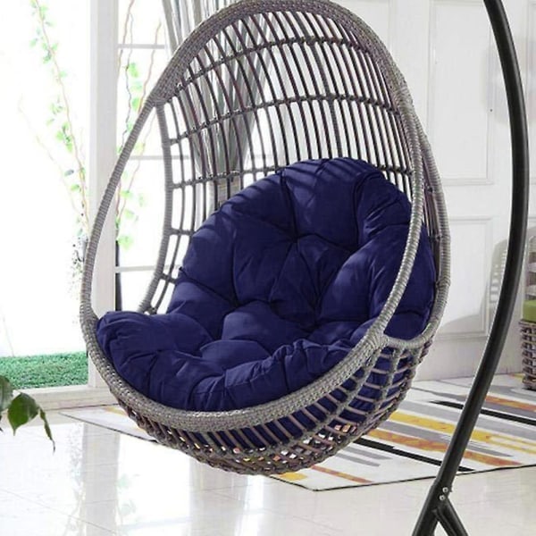 Riipputuolin munanmuotoisen tyynyn korvaava hengittävä tuolimatton, sopii ulko- ja sisäkäyttöön Navy Blue Custom Size Weight
