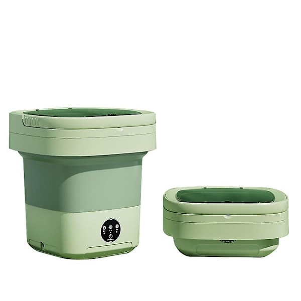 Bærbar vaskemaskine, 11L 2-i-1 foldbar vaskemaskine og tørretumbler green