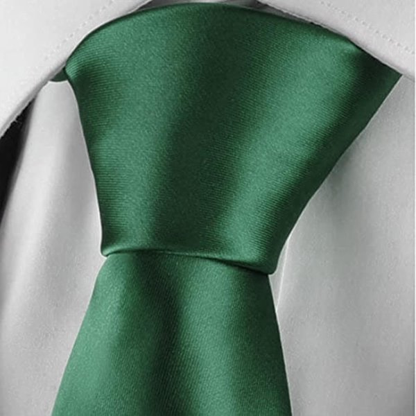 Herrar Slips Solid Färg Halsduk för Män Bröllop Business Formell Slipsar Green