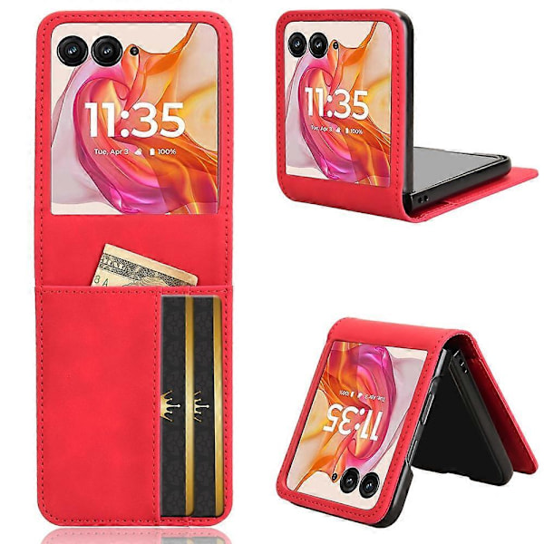 Läderfodral för Motorola Razr 50 Ultra Red