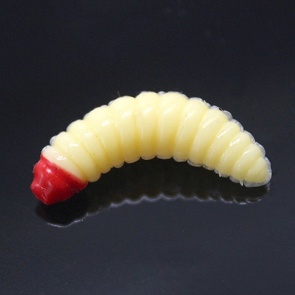 Färgad mjuk maggot fiskebete Konstgjord maggot lockar bete för fisketillbehör Luminous 50 Capsules bag