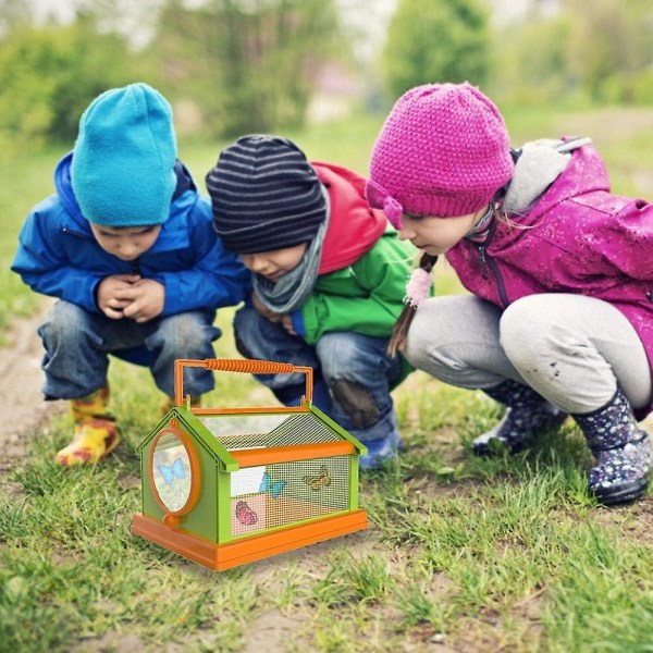 Insektbokse, krybende bille, observationsboks, insekthus, DIY, bærbar, åndbar insekter, indsamlingshabitat, pædagogisk for børn.