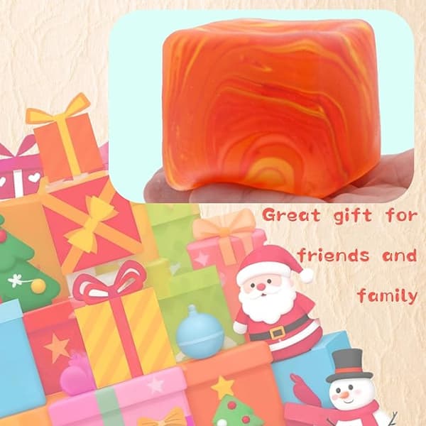 Squishy Sensor Fit Squeeze Cube – Gelfyldt Elastisk Klemmebold, Blød Isbold med Langsom Gendannelse, Stressaflastende Legetøj ORANGE Flow pattern block 5.5cm