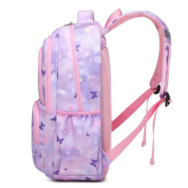 2-delad ryggsäck och lunchväska set, söt fjärilstryckt student ryggsäck, stor kapacitet ryggsäck lunchväska 2-delad set, mode student ryggsäck blue