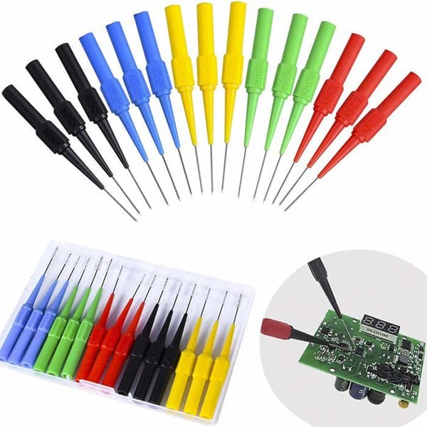 15 stk. boretestprober, testprober, med bananplugg, isolert 4 mm multimeter testprobe