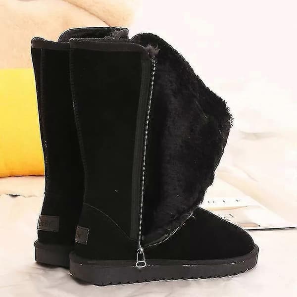 Ecelen Damskor Vinter Ankle Boots Plåsterfodrad Sidofickor Varma Platform Ankle Boots Med Plåsterfodrad Thfru22   -Sy Black 35