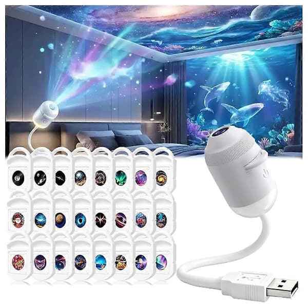 Smart Natlampe Projektor 360 Mini Galaxy Drømme Stjerne Projektor Stjernehimmel Projektion Natlampe Ocean Stjernelampe