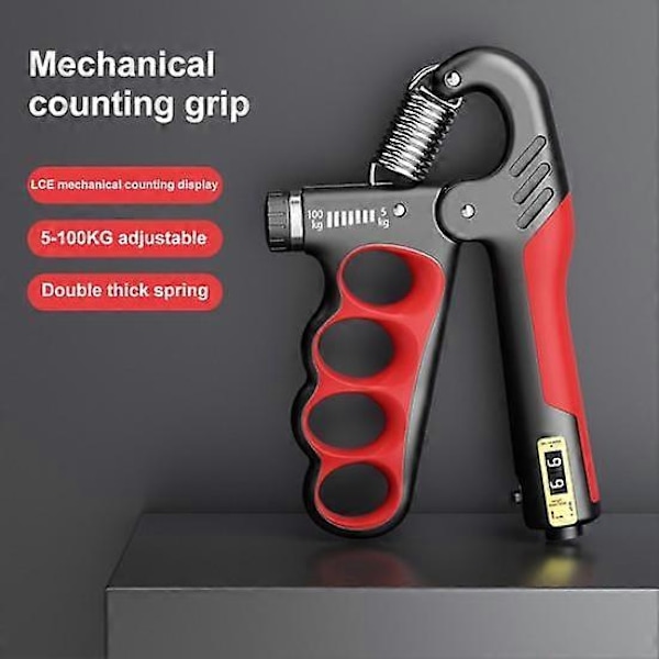 Grip Strength Trainer 5-100KG Mekanisk Underarms Tränare Räknare Män Kvinnor Justerbart Handgrepp Styrka orange