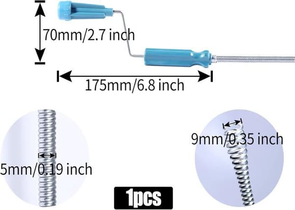 Avloppsrensare - 3 m x 6 mm - Rörrensare