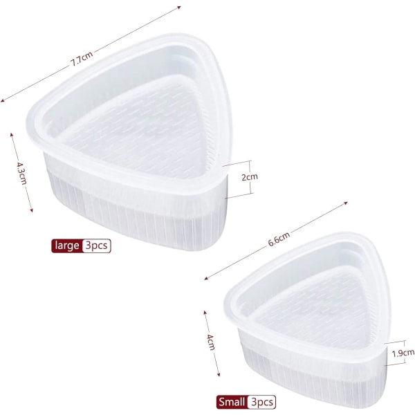6 st Triangulära Sushiformar i 2 Storlekar Onigiri Risbollsformar Non-Stick Risbolls Bento Pressformar Nigiri Formar för Kök DIY Matlagning