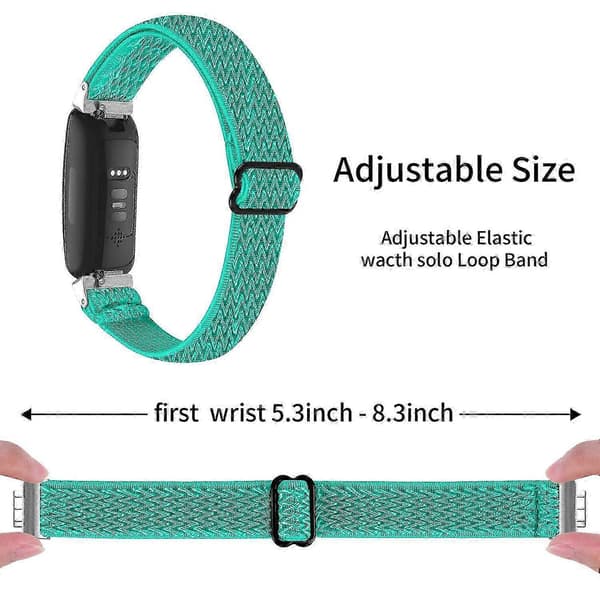 Til Fitbit Inspire 3 Wave Shape Vævet Nylon Smartwatch Rem Erstatningsarmbånd Multicolor Style I