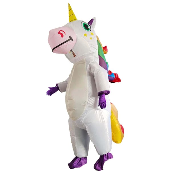 latbar Unicorn Costume Blow-Up Unicorn kostym för barn Vuxna Cosplay Fantasia Party latbar Jumpsuit unicorn