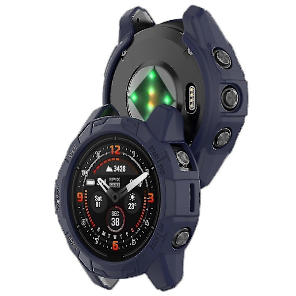 TPU-kellokotelo Garmin Epix Pro (gen 2) 47mm/Fenix 7 Pro/Fenix 7 -kelloille, naarmuuntumaton ontto suojus o Midnight Blue