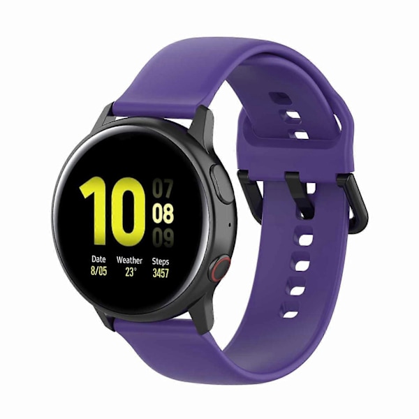 20mm Mjukt Silikon Armbandsur Armband Ersättning Kompatibel Samsung Galaxy Watch Active 2 40/44mm Black