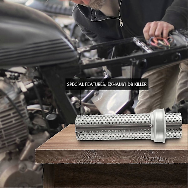51mm Universal Motorcykel Udstødningspotte Db Killer - Støjreduktion Mesh Db Killer - Lang