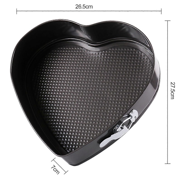JiKaiX Hjärtsformad Springform Bakform Livsmedelsgodkänd BPA-fri Värmebeständig Återanvändbar Mikrovågssäker Non-Stick Cheesecakeform 26cm