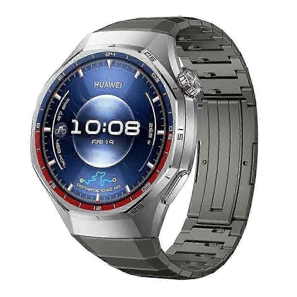 Kompatibel med Huawei Watch GT 6 Pro 46mm Quick Release Rem Bambusled Design Titaniumlegering Urrem -N Grey