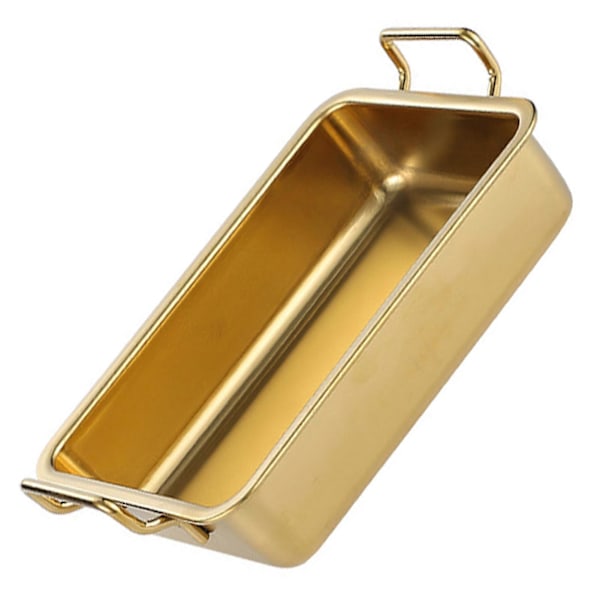 Serveringsbrett Non-stick Multifunksjonelt Rektangulært Metallbrett i Rustfritt Stål for Kjøkken Golden 2