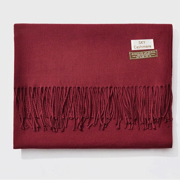 Sjal til Kvinder Pashmina Shawl Wrap Bryllup Fest Tæppe Piger Stor Blød Sjal Burgundy