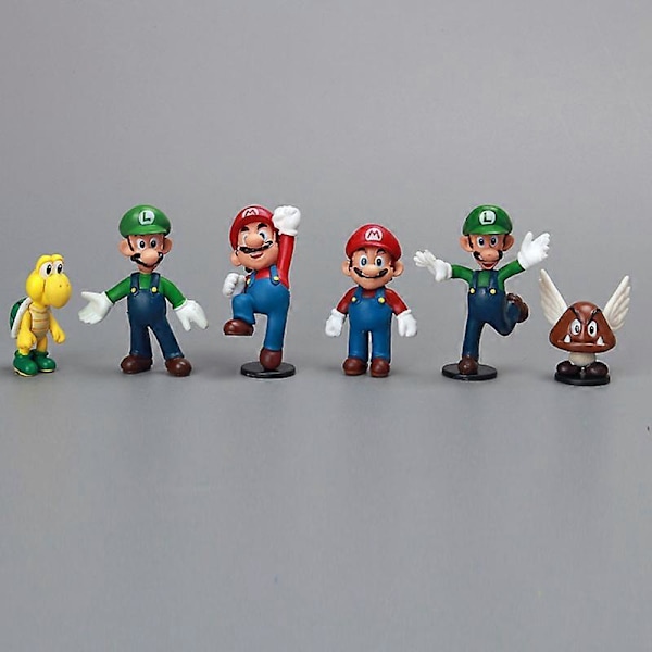 18 st/paket Mini Super Mario Figurer Super Mario Bros Yoshi Daisy Princess PVC Actionfigurer