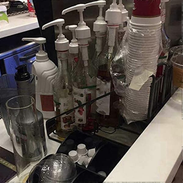Pulloteline Monin-siirappiteline Kahvin säilytysteline Monitoiminen maitoteekuppiteline