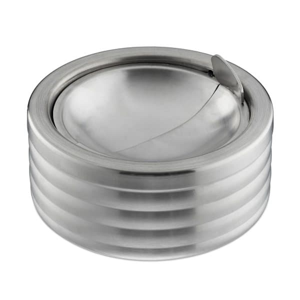 Askkopp med lock, vindtät, rostfritt stål