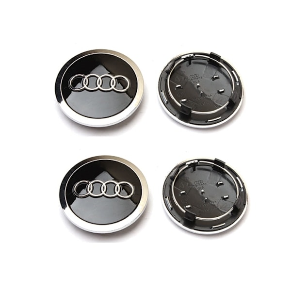 4 st. för Audi Bil Ytterdiameter 69mm Navkapslar, Kompatibla med A4, A4L, A6L B