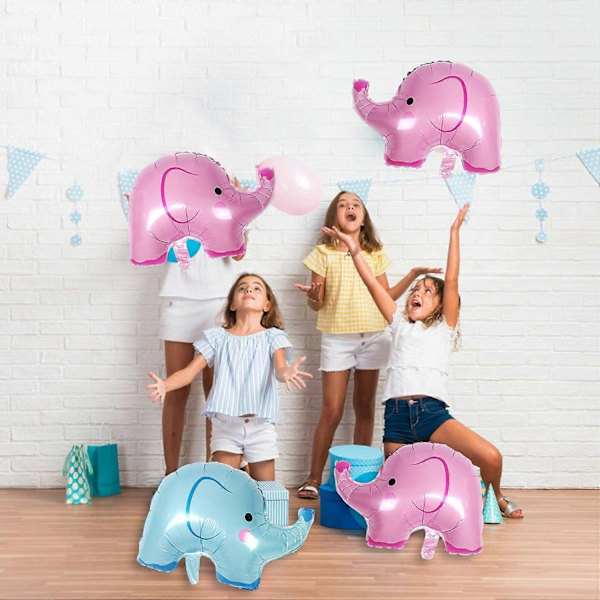 6 stk. Elefant Folieballoner Oppustelige Tegneserie Elefant Aluminium Film Ballon Dyr Tema Fest Pink 6pcs