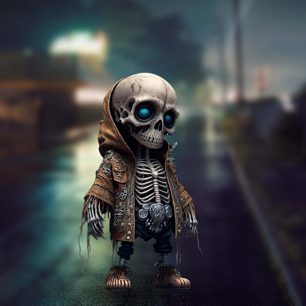 Skjelettfigurer, Hodeskalle Ornament Statue Minnesmerke Hjemmedekor, Halloween Dekorasjoner Samleobjekt Gotisk Hodeskalle Gaver til Kvinner Menn Skull Doll B