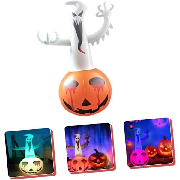Uppblåsbart Halloween-spöke med pumpa och belysning - Utomhusdekoration