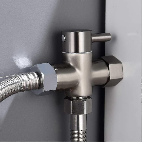 3-vejs messingventil 3/8\"-12/17 T-adapter til toilet, forkromet, DSF007D