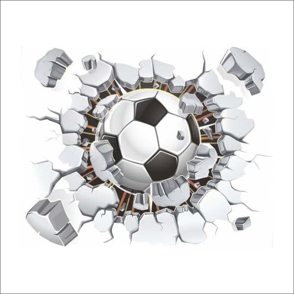 3D fotboll väggdekal Väggdekoration för vardagsrum Sovrum