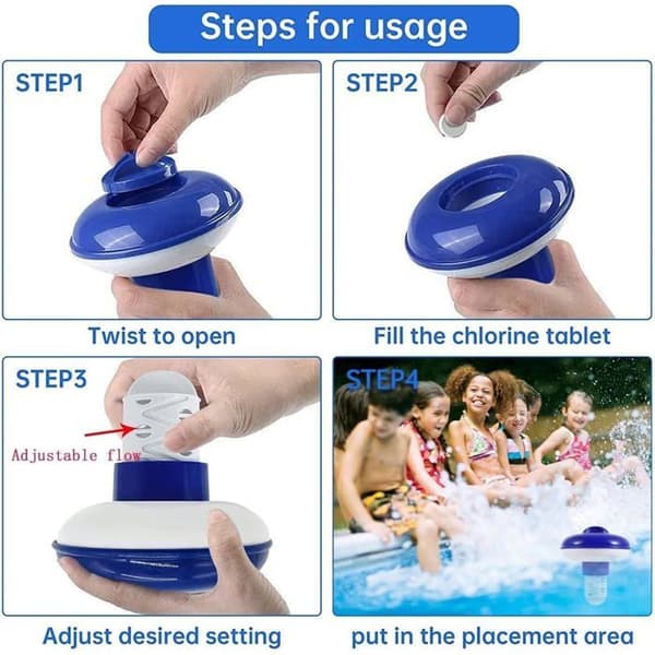 Flydende klordispenser til spa og pool - Udtrækkelig tablet dispenser (12,7 cm)