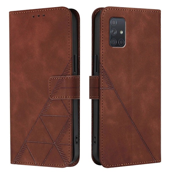 Kompatibel med Samsung Galaxy A71 4G Fuld Beskyttelse Blød PU Læder Flip Wallet Telefon Cover med Kortholder og Lang Rem Brown