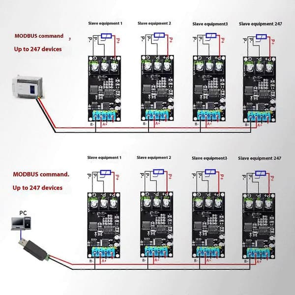 PT100 Temperaturtransmitter RS485 Modbus Modul Temperaturgivare Transmitter för Elektroniktillbehör