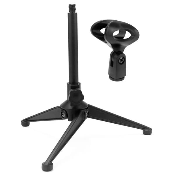 Bordmikrofonstativ Tripod 18-25cm - Sammenleggbart - Kompatibelt med de fleste mikrofoner