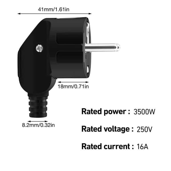 Stikkontakt, 6 avtakbare hannplugger, 250V 16A hannplugg.